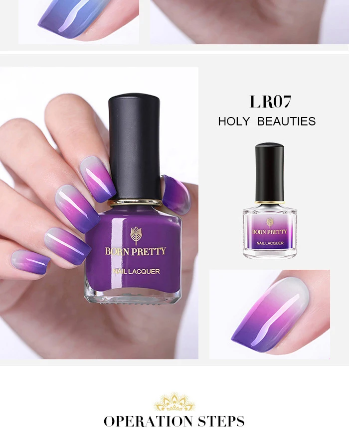 Рожденный PRETTY 6 мл термальный лак для ногтей 3 слоя TemperatureColor изменение нейл-арта Лаки DIY маникюр расходные материалы