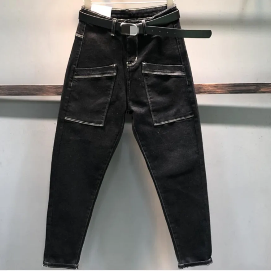 Весенне-осенние новые повседневные джинсы с высокой талией и редисом женские