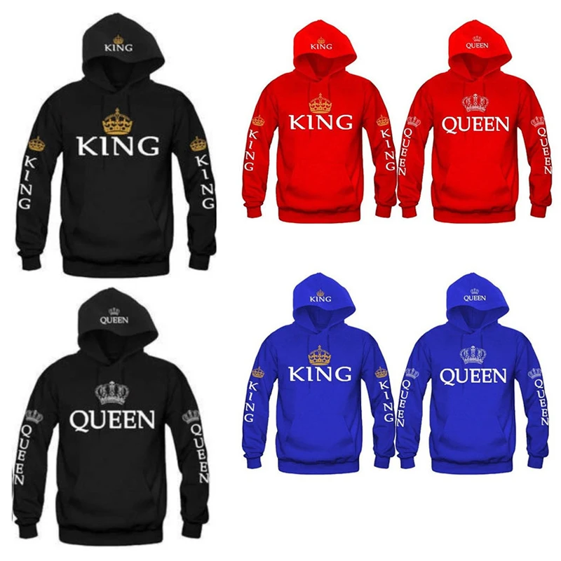 Толстовки с капюшоном King Queen для мужчин и женщин свитшот принтом худи пар