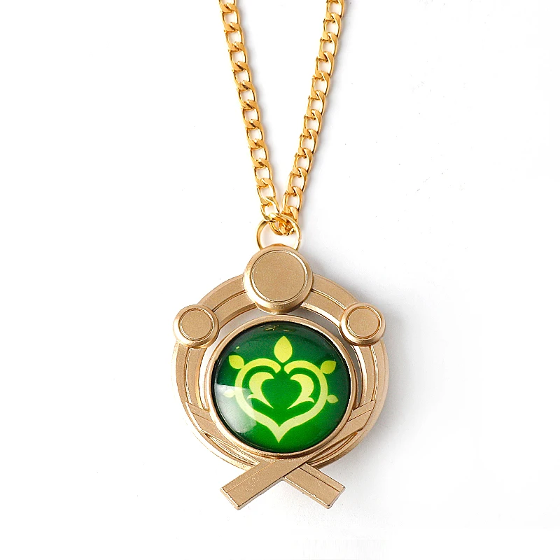 Ожерелье Game Genshin Impact Vision Lnazuma Ganyu Keqing Wendi Xiao светящееся ожерелье из 7 элементов