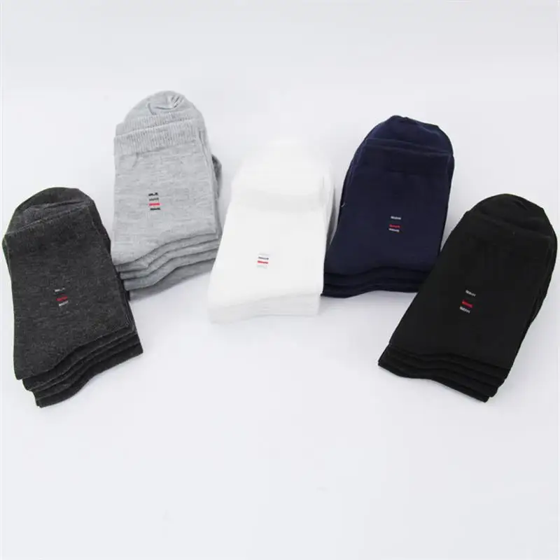 5 пар/упак. Модные мужские носки антибактериальные дезодорирующие хлопковые