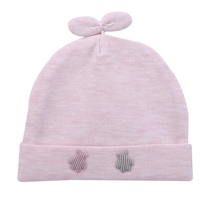 

Winter And Autumn New Fashion Baby Windproof Cap Cute Head Bow Solid Color Newborn Hat Child Clothing Accessories Baby Caps