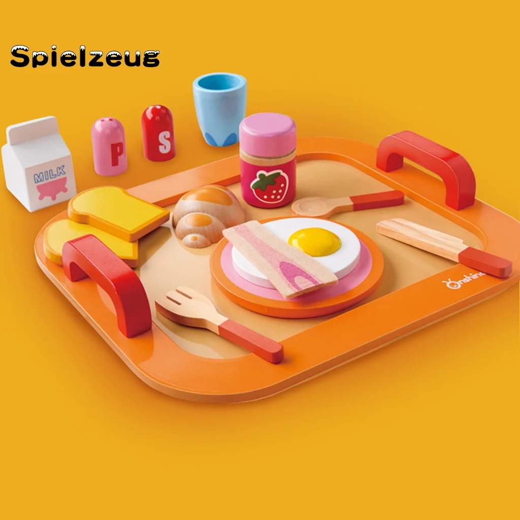Имитация завтрака кухонный набор детские ролевые игры Деревянная Кухня детская
