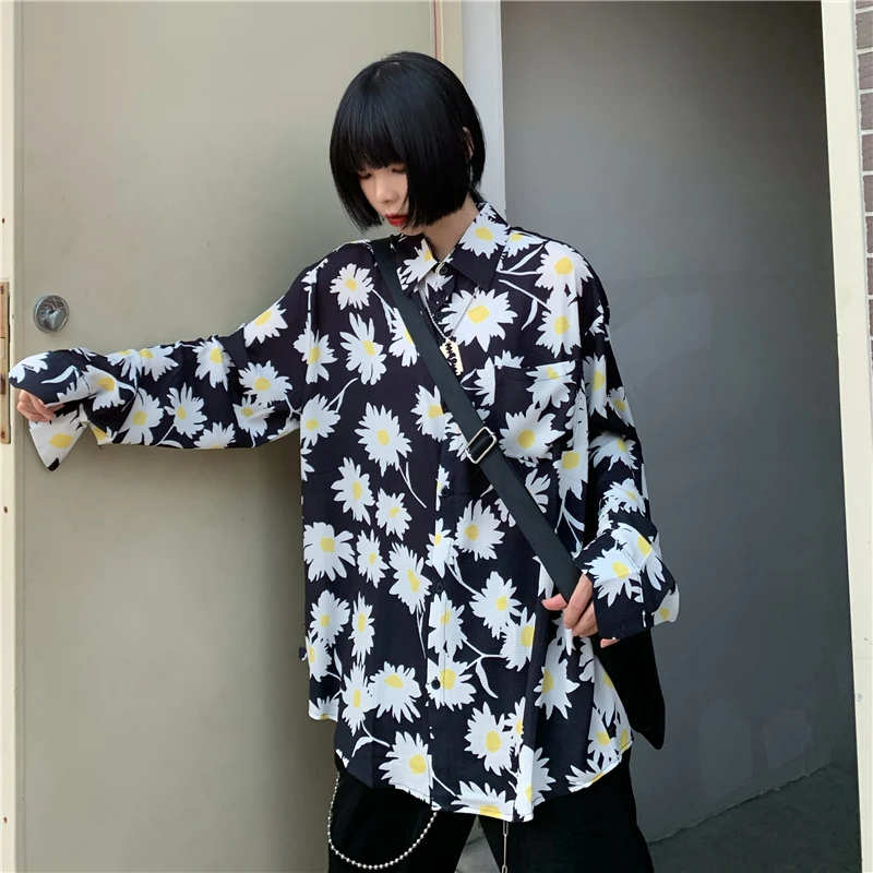 

Summer Floral Loose Women‘S Blouses 2021 Long Sleeves Oversized Shirts Casual Streetwear Female Fashion Tops Blusas Mujer
