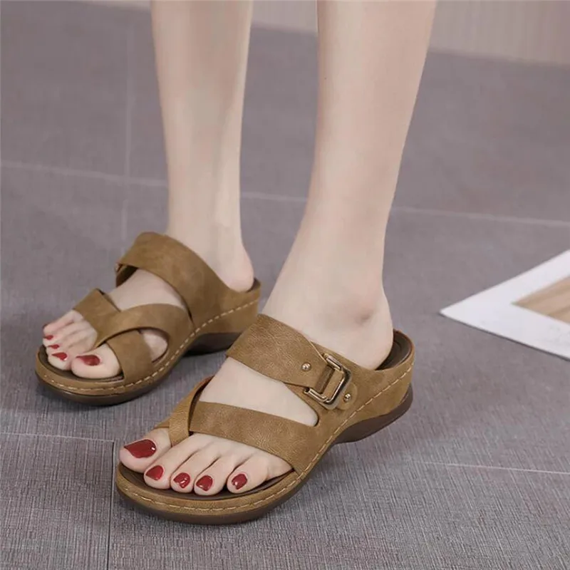 

Women's Sandals Slippers Summer 2021 Female Casual Beach Shoes Open Toe Ladies Fashion Comfortable Wedges Flip Flop Adult