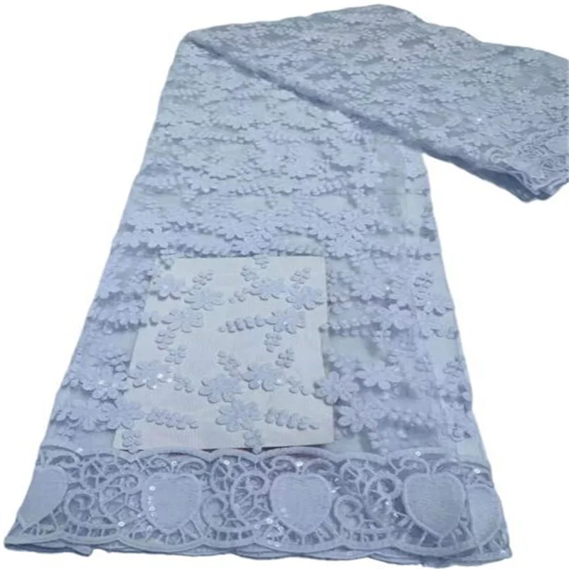 2021 High Quality African Lace Fabric Pure White French Net Embroidery Tulle For Nigerian Wedding Party Dress | Дом и сад