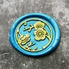 Японский цветок вишневого дерева цветы набор восковых печатей с свадебные приглашения сургучом Наборы индивидуальная восковая печать деревянной ручкой уплотнения