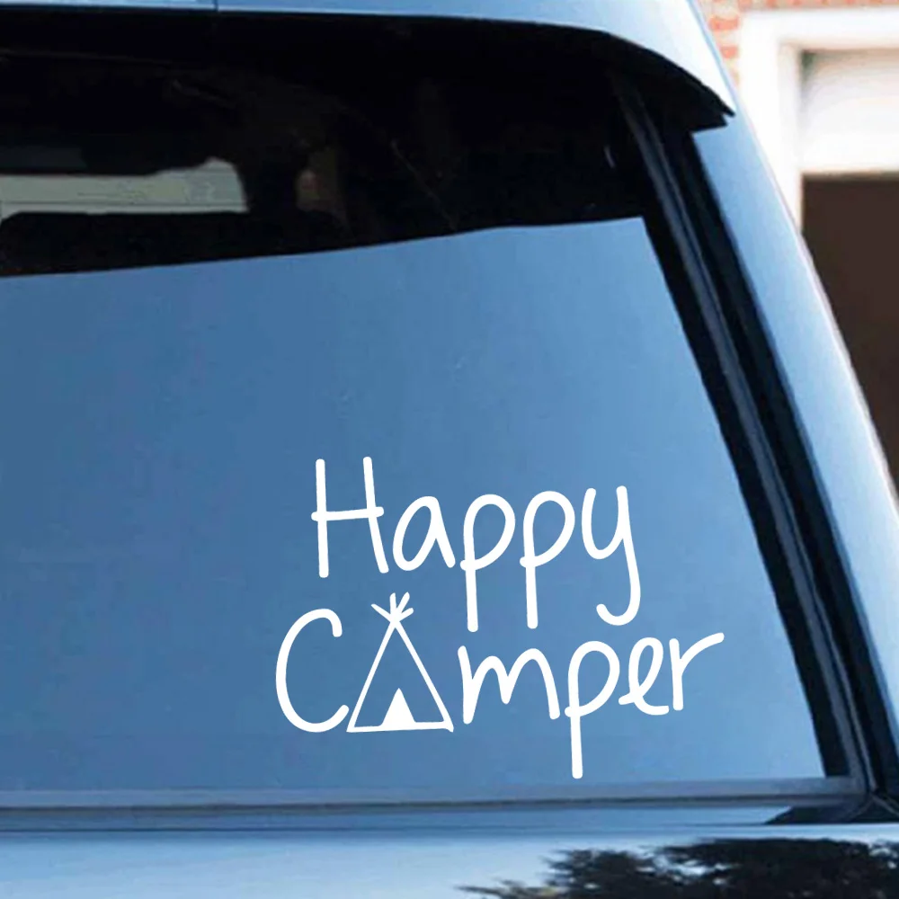 

Прекрасный happy camper наклейки СССР Зеркало заднего вида Наклейка окна автомобиля бампер Водонепроницаемый съемный