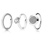 Женское серебряное кольцо с кристаллом и замком, 3 вида, 1 шт.