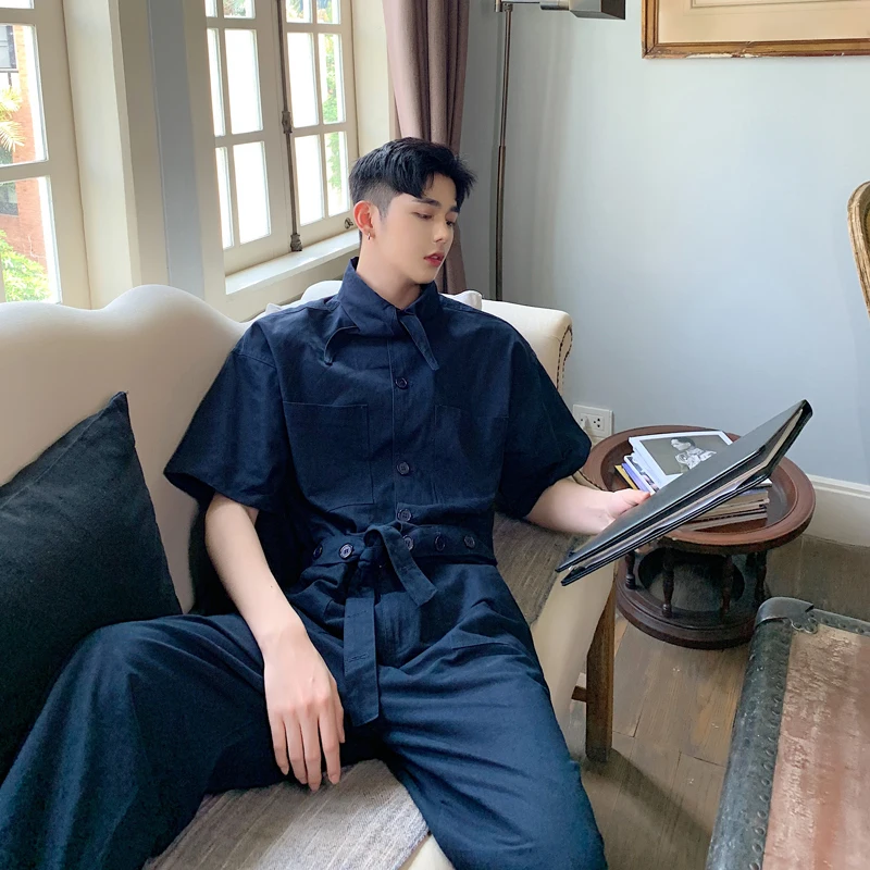 Мужской летний повседневный комбинезон в стиле хип хоп брюки карго с коротким