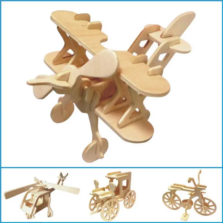 

Laser Cutting Wooden Car Airplane Steam Locomotive Toys 3D Wooden Puzzle Assembly Wood Kits Desk Decoration for Children Kids
