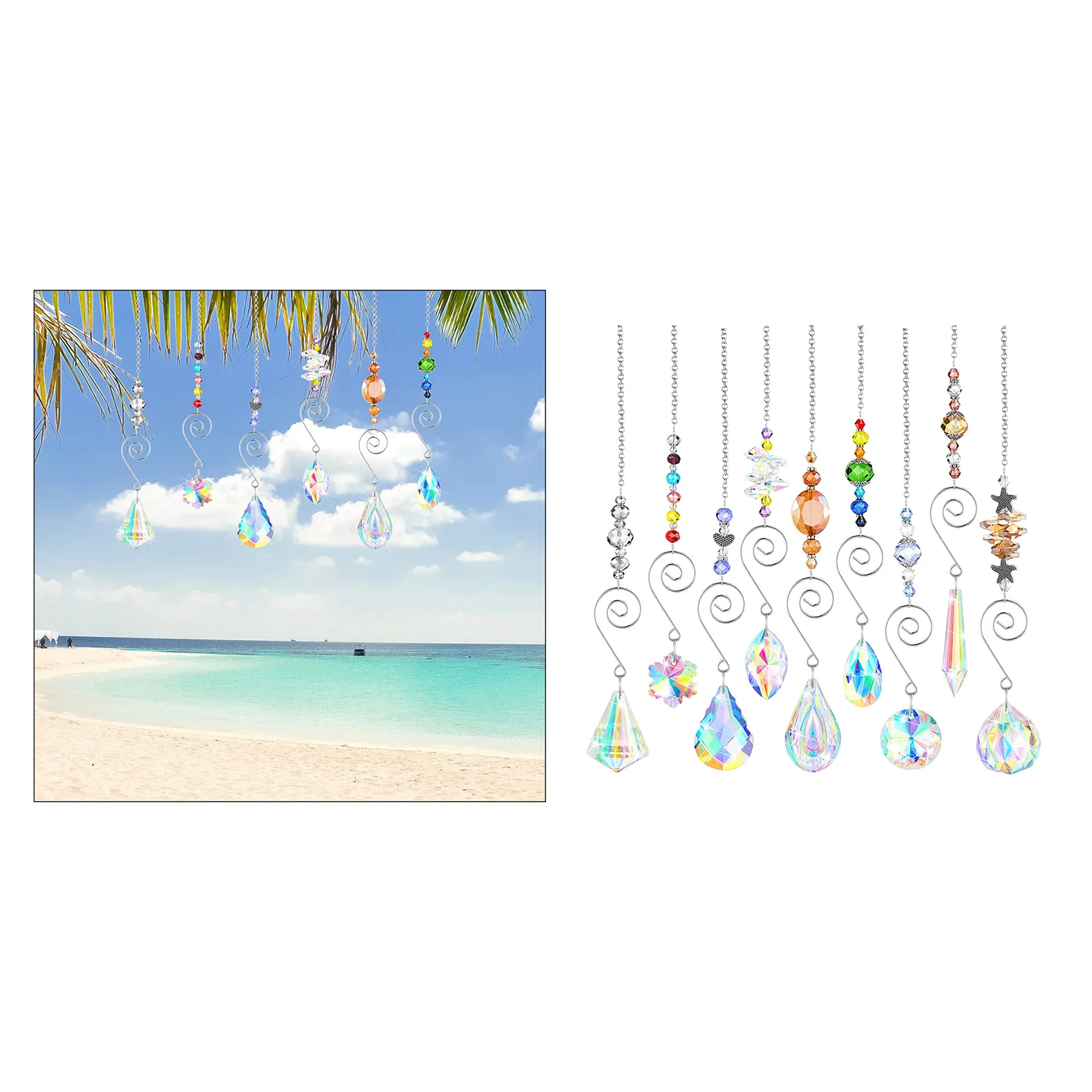 

Set of 9 Crystals Window for Wall Tree Home Cars