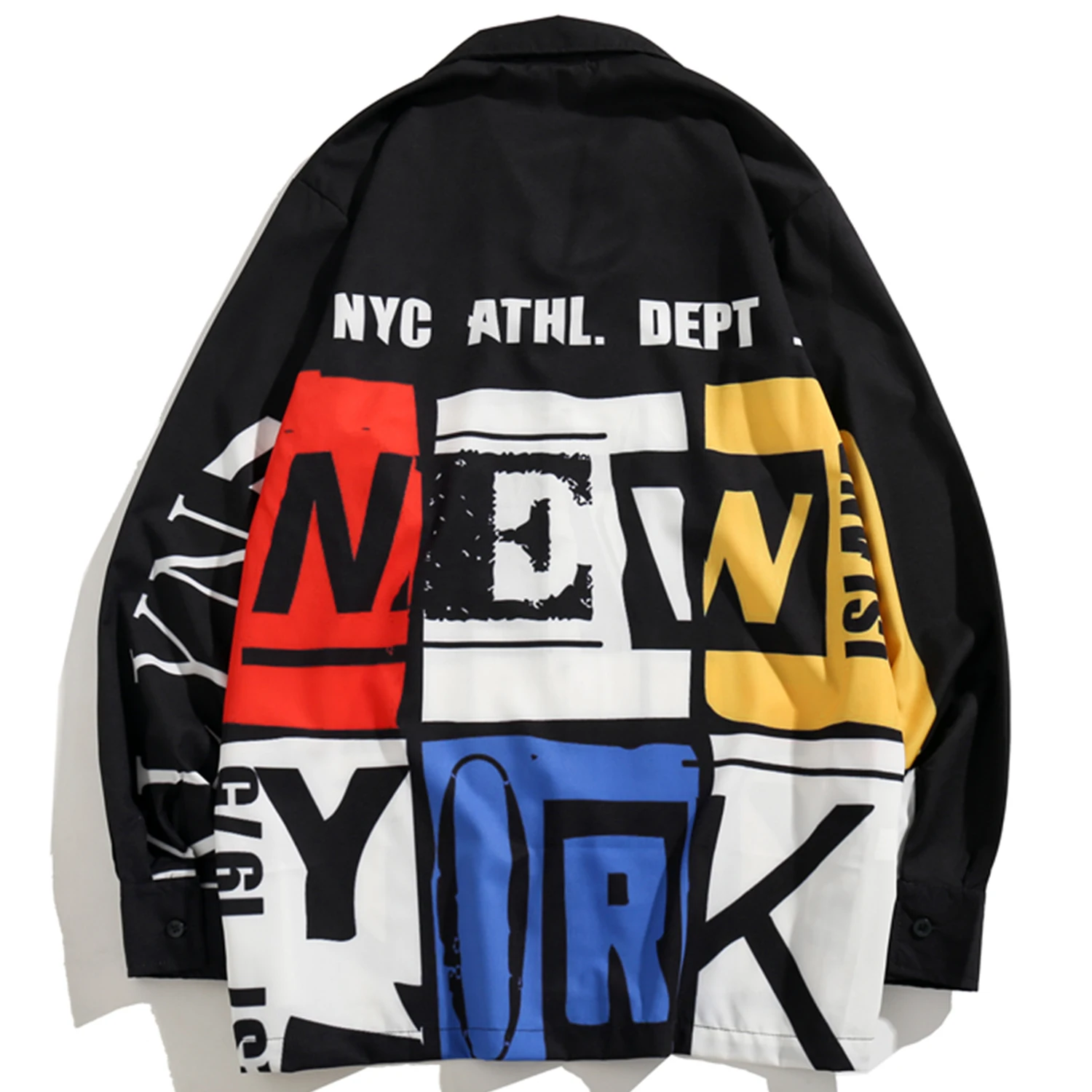 Цветные мужские рубашки с буквенным принтом в стиле Харадзюку уличная одежда