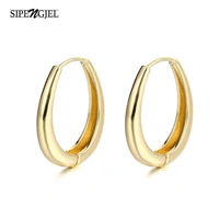 fashion simple geometric water drop shape earrings gold sliver color vintage hoop earing for women jewelry 2020