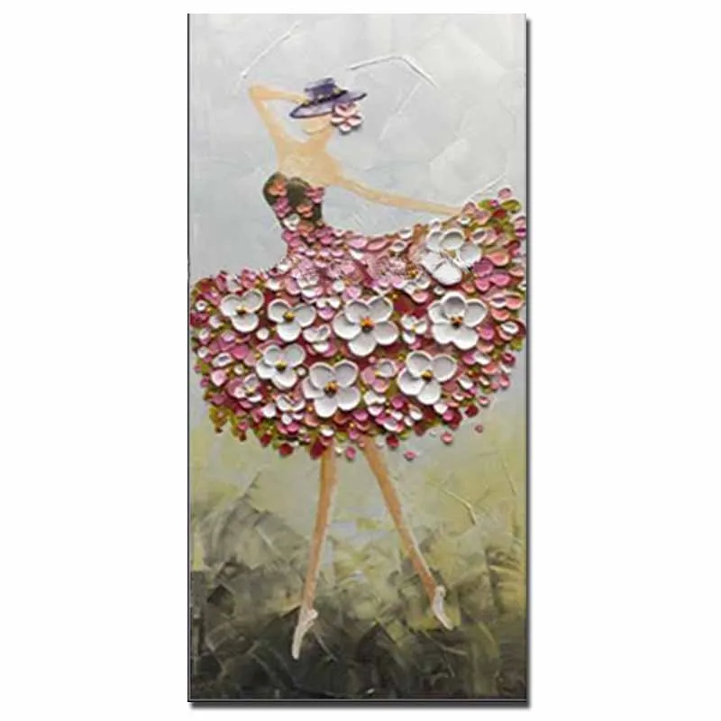 Ручная работа абстрактная Толстая импасто балеринер картина маслом на холсте
