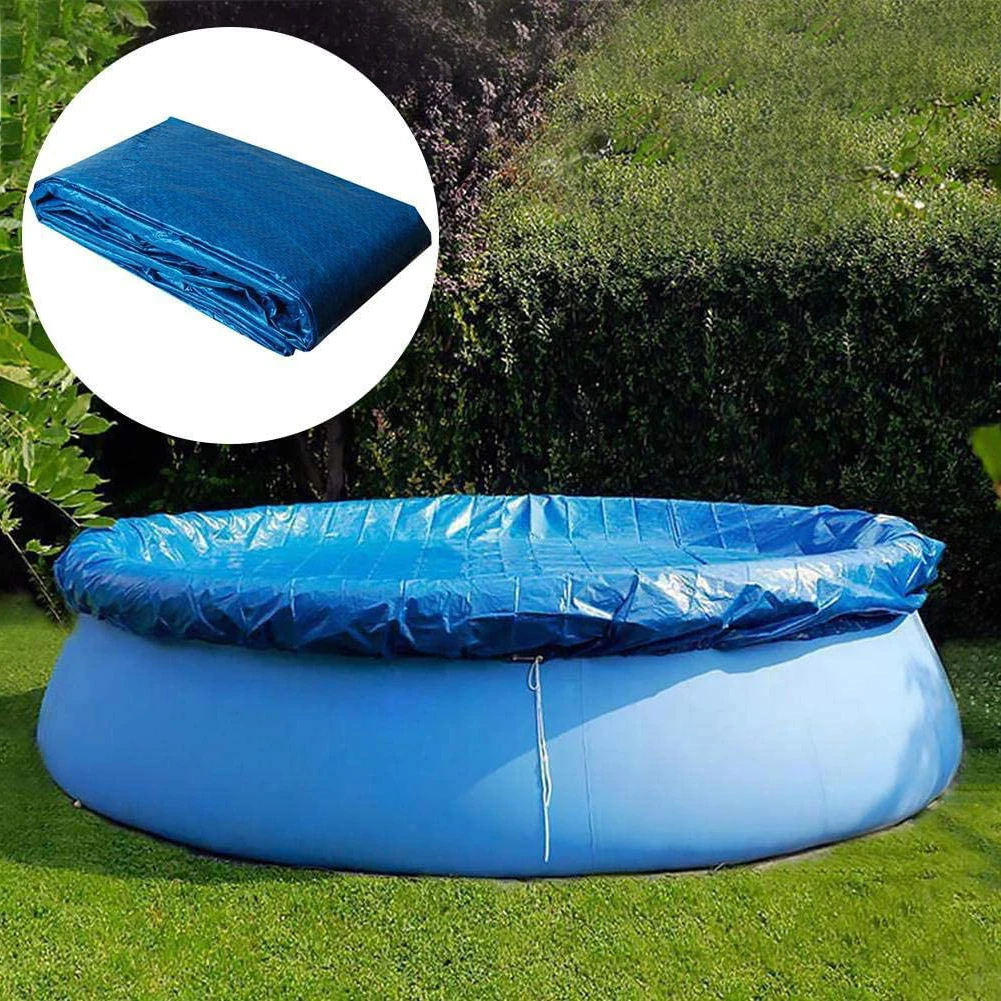 

Pool Cover Swimming Round Pool Cover Waterproof Dust Swimming Pool Cloth With Rope Tarpaulin UV Resistant Mat Home Pool Accessor