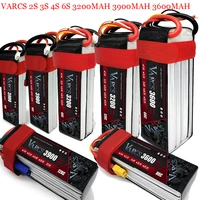 varcs lipo battery 2s 3s 4s 6s 3200mah 3900mah 3600mah 74v 11 1v 14 8v 22 2v t xt60 ec5 xt90 deans trx xt150 xt90s for rc parts