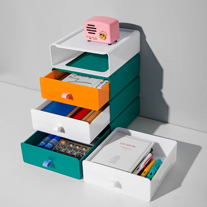 

Drawer Type Storage Box Office Desk Top Stackable File Storage Box Household Multi Function Storage Cabinet ASD88