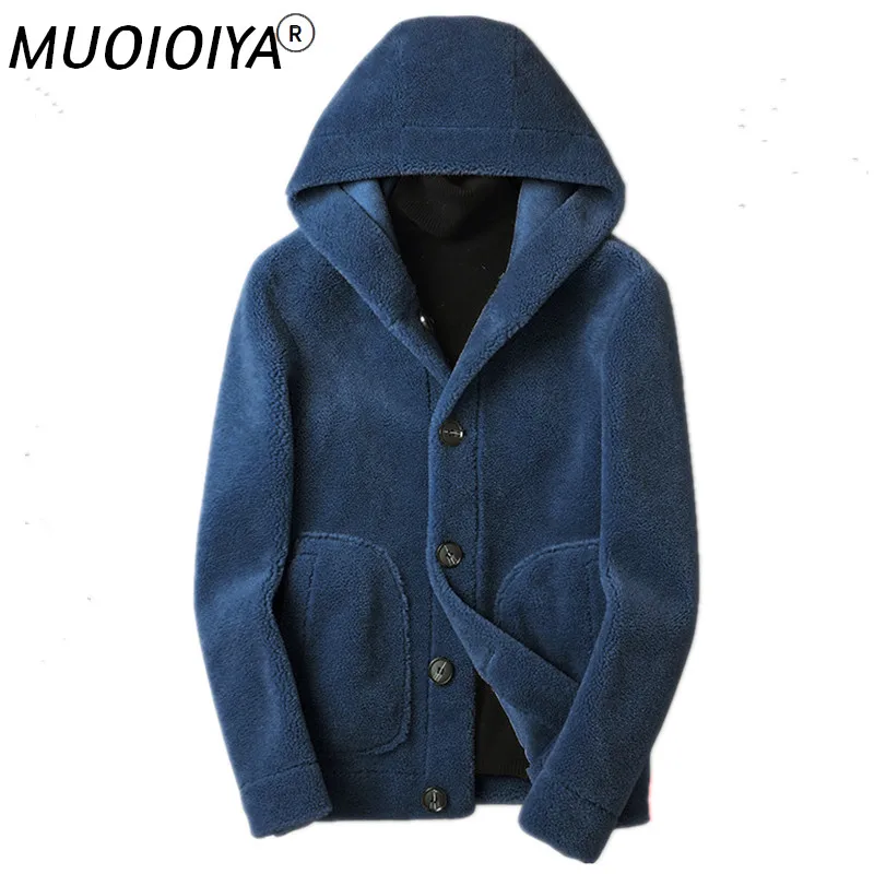 

MUOIOYIA Real Sheep Shearling Fur Coat Winter Jacket Men 100% Wool Coat Suede Lining Jackets Chaqueta Hombre L18-5856MY1165