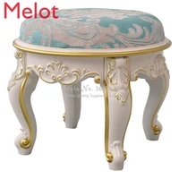 round tea table stool comfortable carved sofa chair resin low shoe changing stools with high elastic sponge home living room