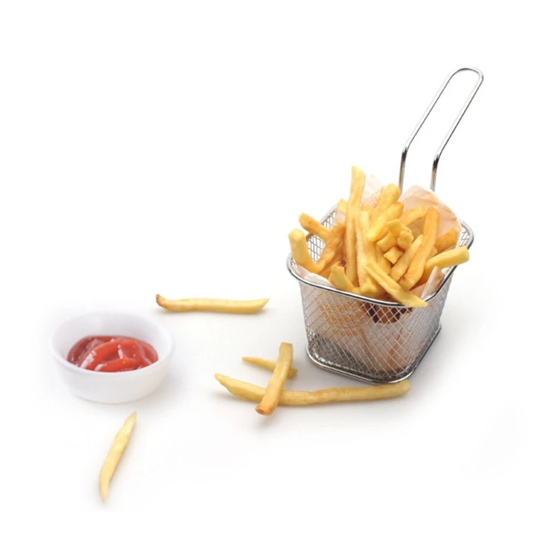 

Household Mini Food Frying Basket Stainless Steel Frying Basket Fries Fries Fries Snack Mesh Sieve Basket Kitchen Tools