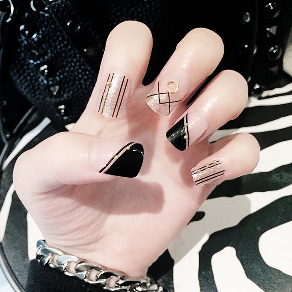 24 шт. Натуральные Французские короткие накладные ногти для дизайна ногтей гроба