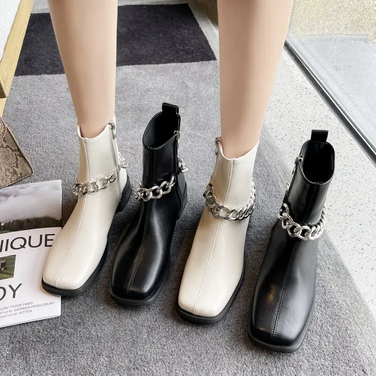 

Женские сапоги-женские сапоги, роскошная дизайнерская обувь на платформе, осенне-зимняя обувь на молнии, модная кожаная обувь до середины и...