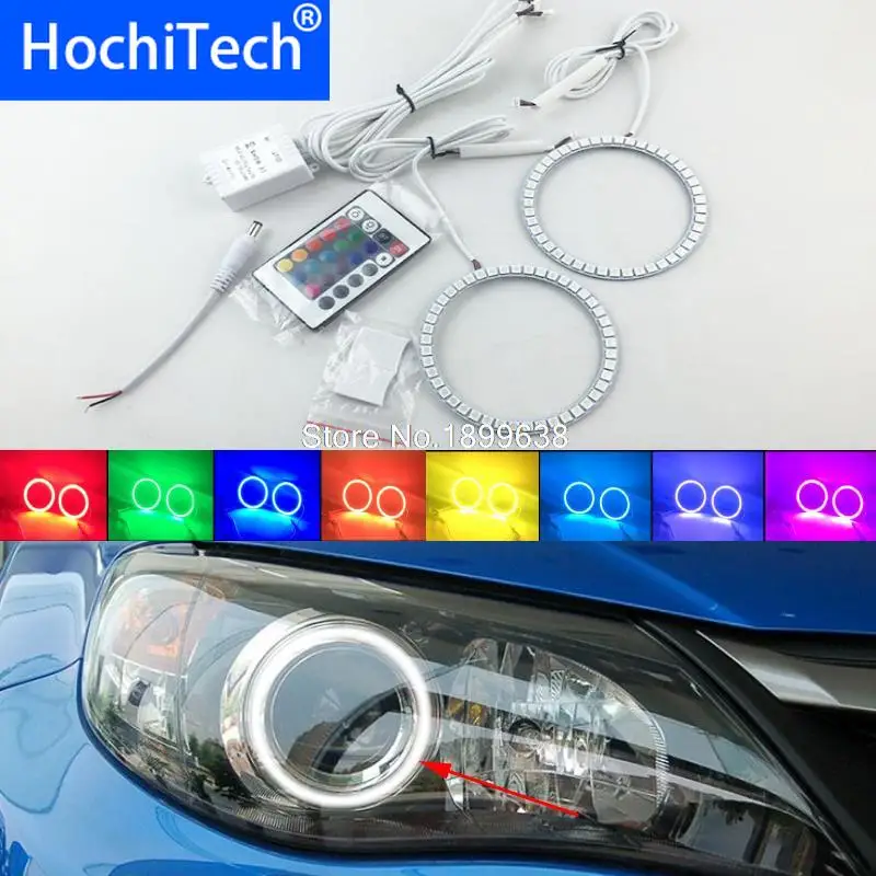 Супер яркий цвет 7 RGB комплект светодиодов глаза ангела с Дистанционный пульт