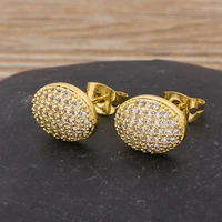 aibef simple style earrings copper cz zircon stud earrings for women vintage crystal small charm gold color wedding jewelry