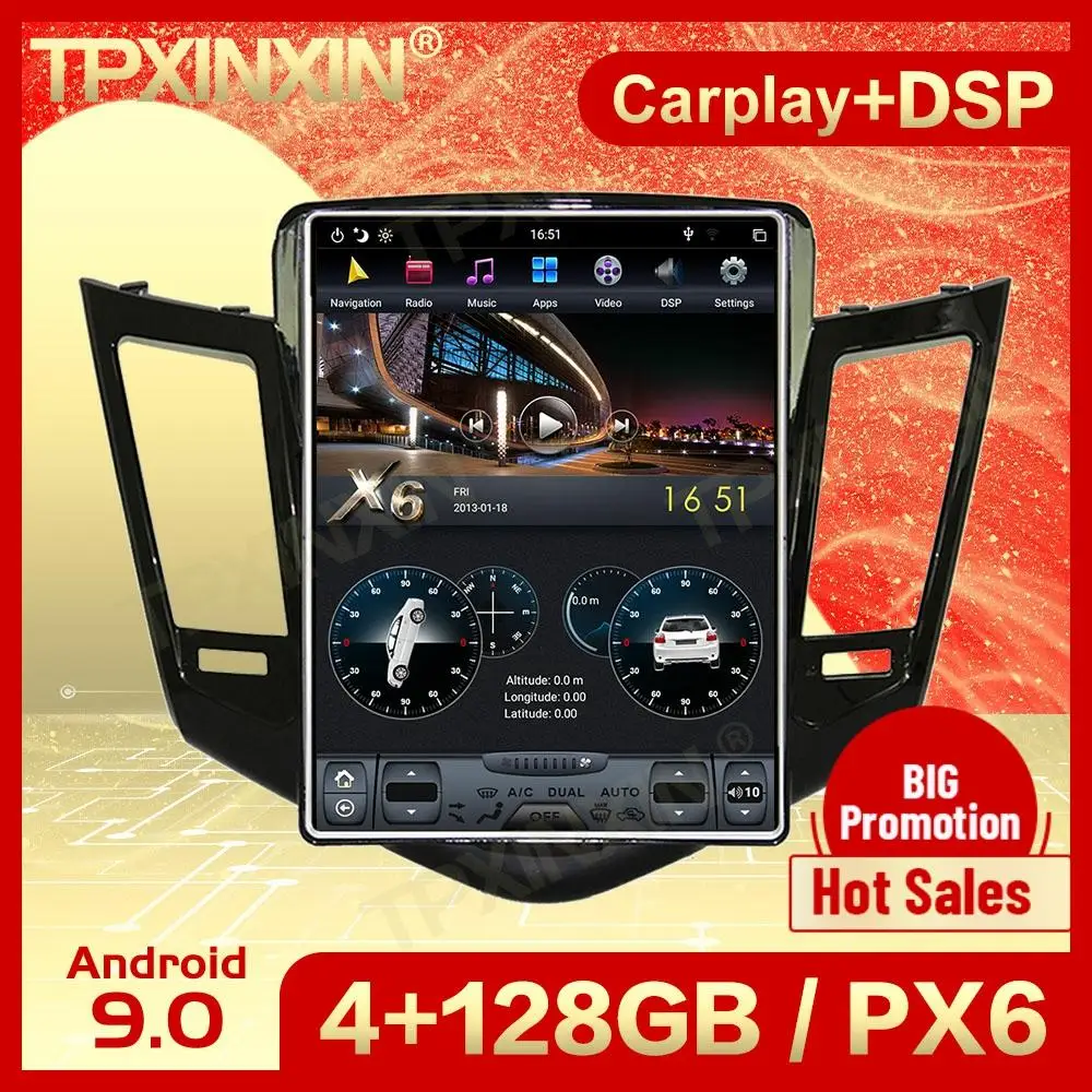 

Carplay 2 Din Android 9 Tesla Multimedia Stereo For Chevrolet Cruze 2009 2010 2011 2012 2013 GPS BT Video Audio Player Head Unit