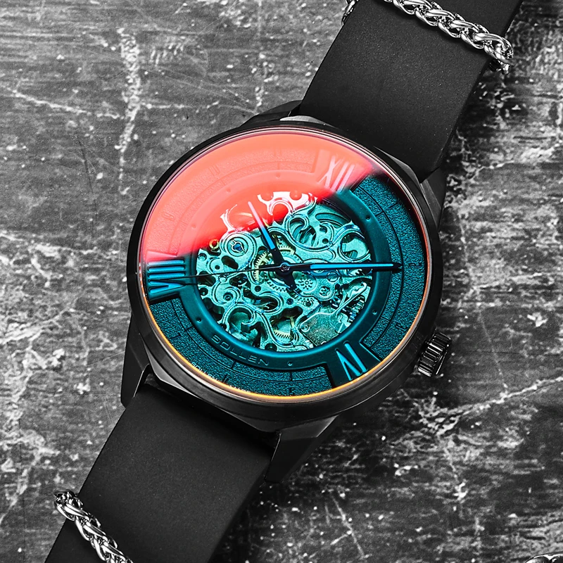 

Switzerland SOLLEN Automatic Mechanical Men’s Wristwatches Luxury Brand Double Skeleton Sapphire Waterproof Male Clock SL605