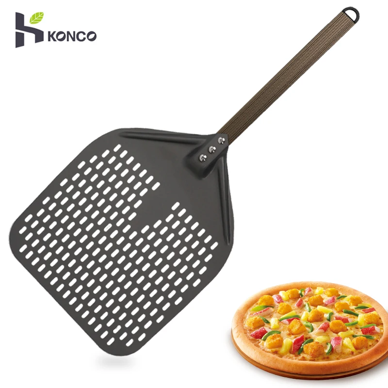 

Konco 12/14 Inch Rectangular Pizza Shovel With Long Handle Pizza Peel Pastry Tools Aluminum Pizza Paddle Cake Baking Tools