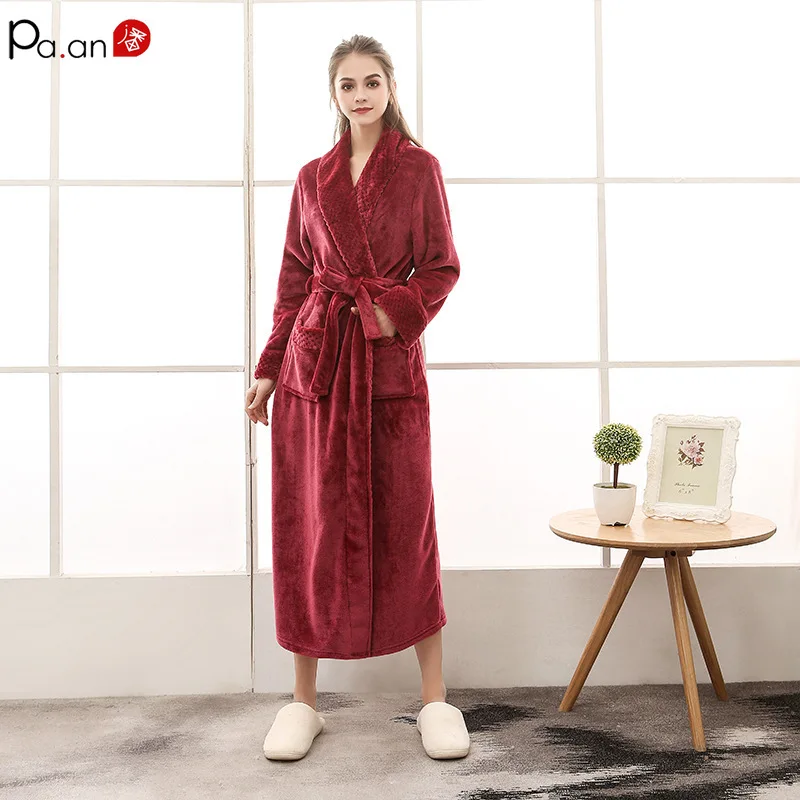 Pa.an уверенность искушение банный халат толстый бархатный теплый для ванной с