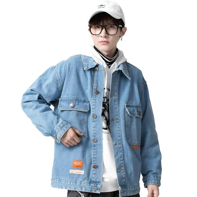 Spring Denim Jacket For Men's 2021 Spring Autumn Long Sleeve Loose Jeans Jackets Man Coat Casual clothing Male Outerwear w1868