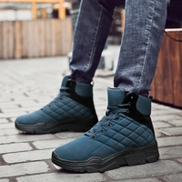 men casual shoes round solid color umbrella cloth plus cotton snow boots thick cotton shoes to keep warm and slip mens boots