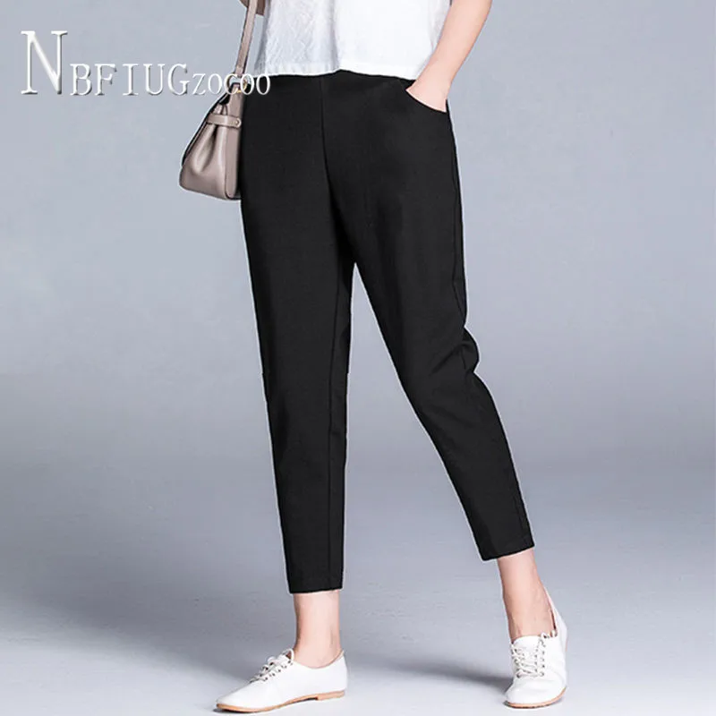 

3 Colors Can Choose Women Pants Pocket Ankle Length Female Trousers