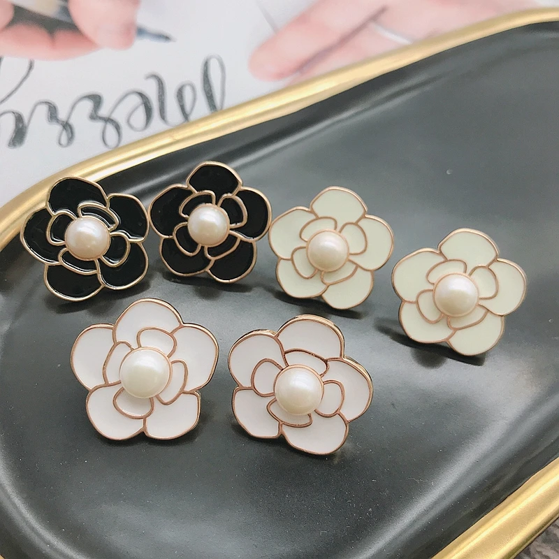 Элегантные ювелирные изделия для женщин эмалированные медные серьги-гвоздики из