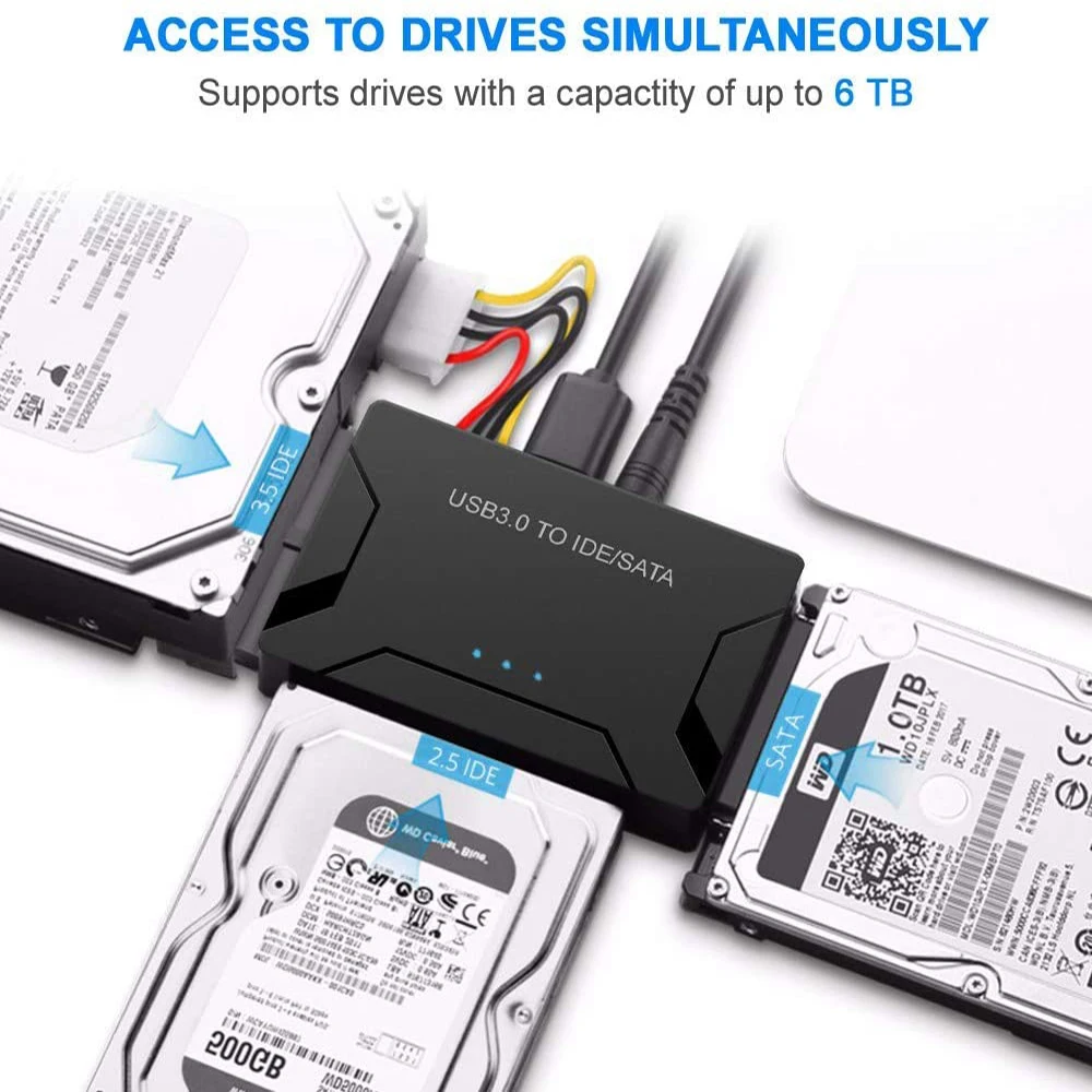 Переходник с USB 3 0 на IDE/SATA для жестких дисков внешний конвертер IDE SATA HDD SSD DVD 2 5