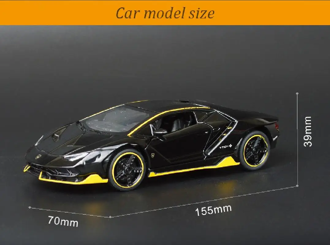 

1:32 Simulation Sports Car Vehicle Alloy Acousto-optic Recoil Model Car Four-door Children's Diecast Toys Gifts