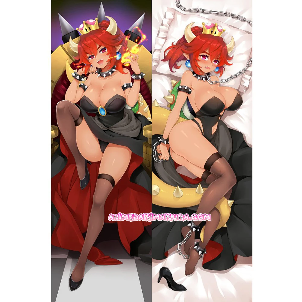 

Super Mario Bowsette Anime Girl Dakimakura Hugging Body Pillow Cover Case