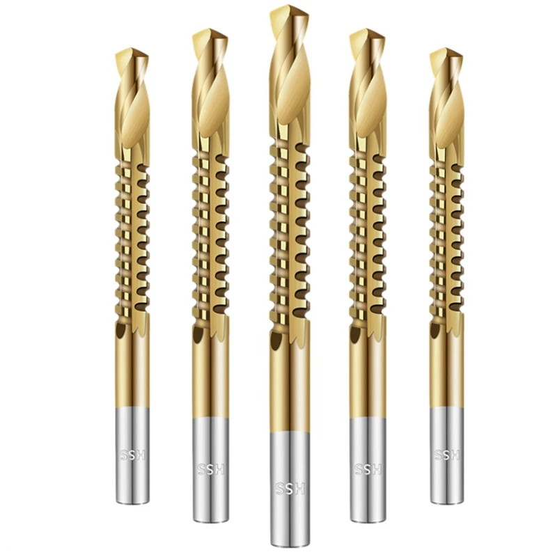 6Pc Drill Bit Sets Hss Drill Bit Woodworking Tools Wood Punching Slotting Sets of Hand Tools Multi Function Metal Drills