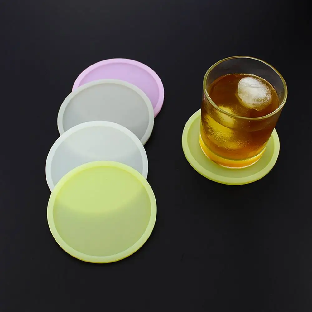 Мигающая круглая форма стикер коврик для воды силиконовый вина стеклянная