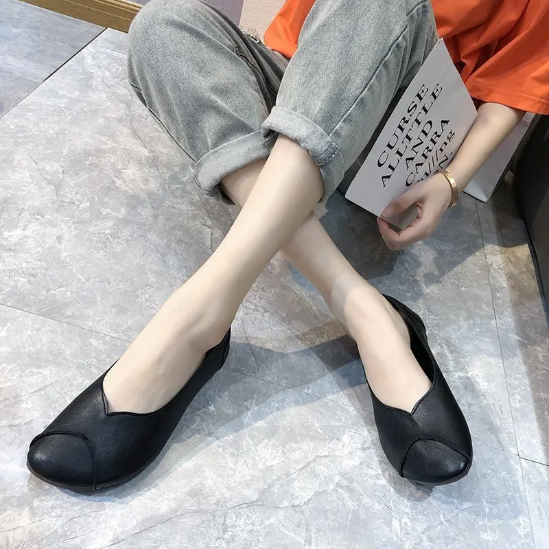 

Women's Flat Shoes Womens Shoes Casual Round Toe Autumn 2020 New Fashion All-match Comfortable Pumps Shoes Walking Shoes Women's