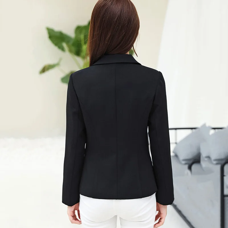 

Blazers Women Black All-match Solid Elegant Simple Office Lady Leisure Single Button Womens High Quality Ladies Blazer 2020 New