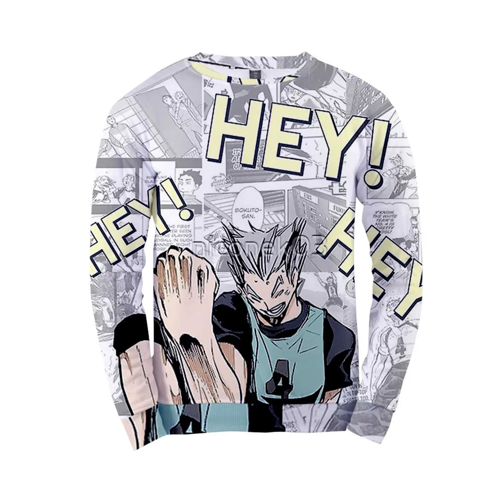 

Толстовка Haikyuu, костюм для косплея с 3D постером, одежда Bokuto Kenma Hinata, футболка для колледжа, аниме для женщин/мужчин/детей