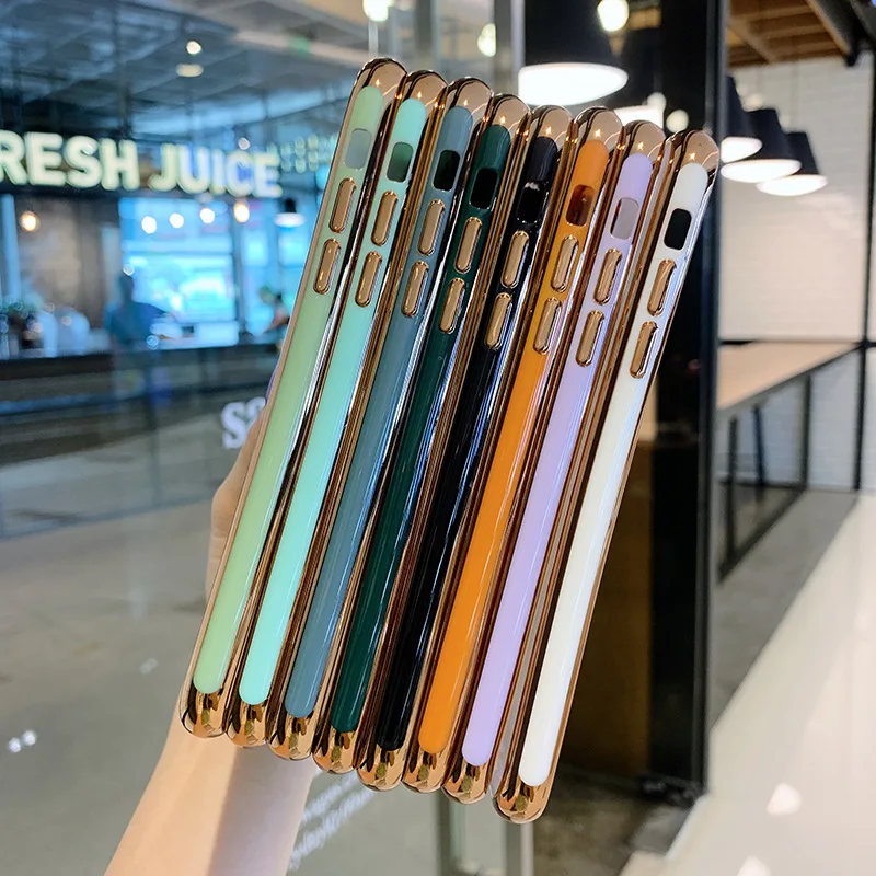 

Applicable To Apple 11pro/X/78/plus/6/6S Phone Case Electroplating Full Covered Edge Contrast Color Transparent Protective Cover