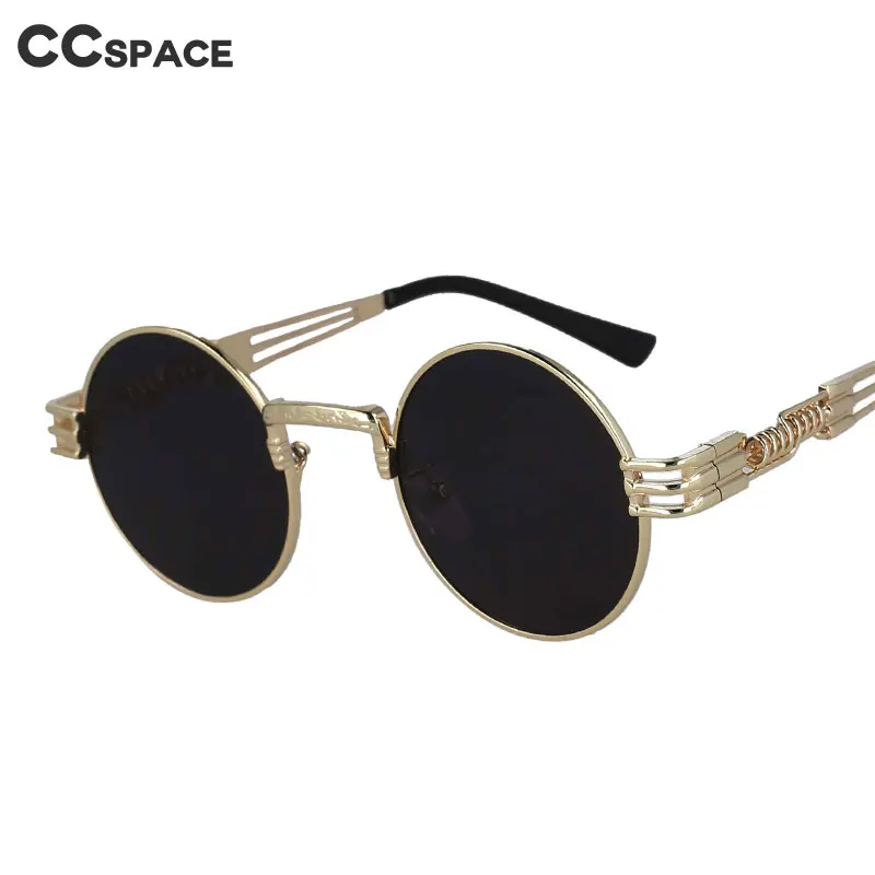 

53100 Lunette Soleil Steampunk Round Metal Sunglasses Men Women Decorative Vintage Retro Car Driving Shades Uv400 Gafas De Sol