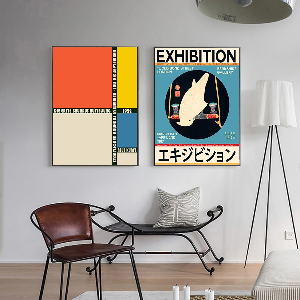 

London 1967 Poster Japanese Canvas Painting Unique Exhibition Art Print Bauhaus Vintage Wall Picture For Living Room Home Decor