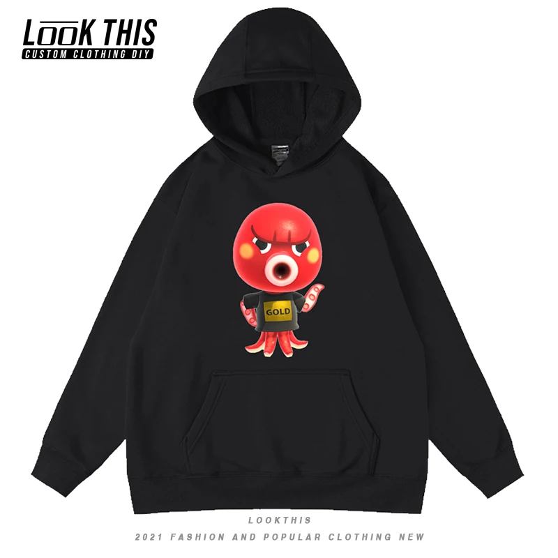 

Animal Crossing Oversized Sweatshirts Mens Fun Anime Hoodie Couples Boy Long Sleeve Casual WarmFleece Hooded Pullover Tops