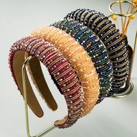 luxury bling crystal headband hair accessories for women handmade beaded hairbands makeup headwear designer headbands bow bands